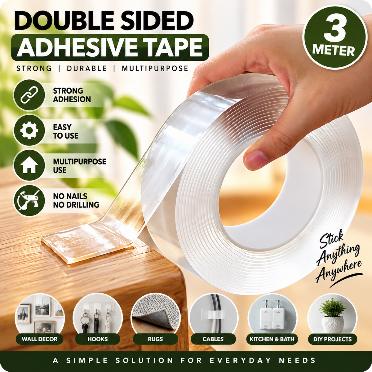 3M Heavy-Duty Double-Sided Adhesive Tape – Multipurpose
